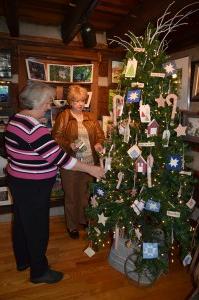 Linda Beal, left, and Cora Renfro at Chowning Art Shop Open House.